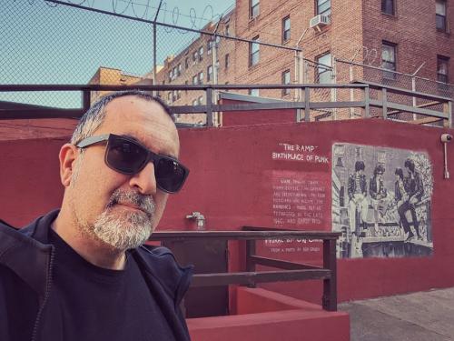 Denis Spedalieri (aka "Guida Inutile New York”) at the-Ramones' Ramp, the Birthplace of Punk, Forest Hills, Queens