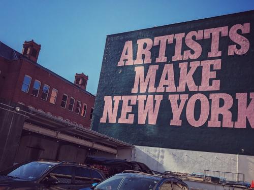 MoMA PS1, backyard, ”Artists MakeNew York" mural